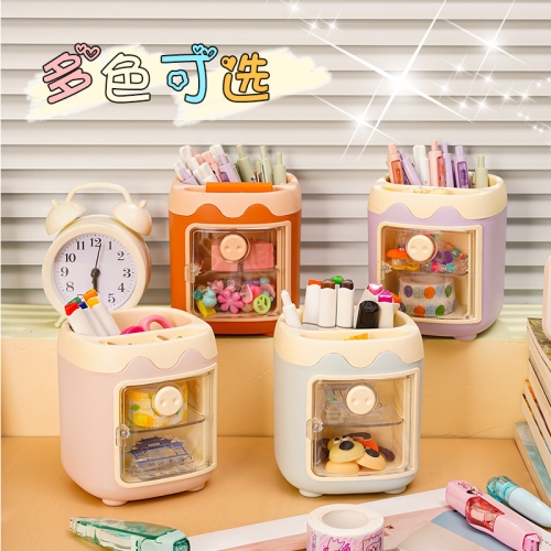Plastic Pen Stand for Study Table, Cute Kawaii Pencil Holder, Pencil Stand for Kids, Stationary